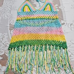 Cider Vibrant Crochet Boho Dress
